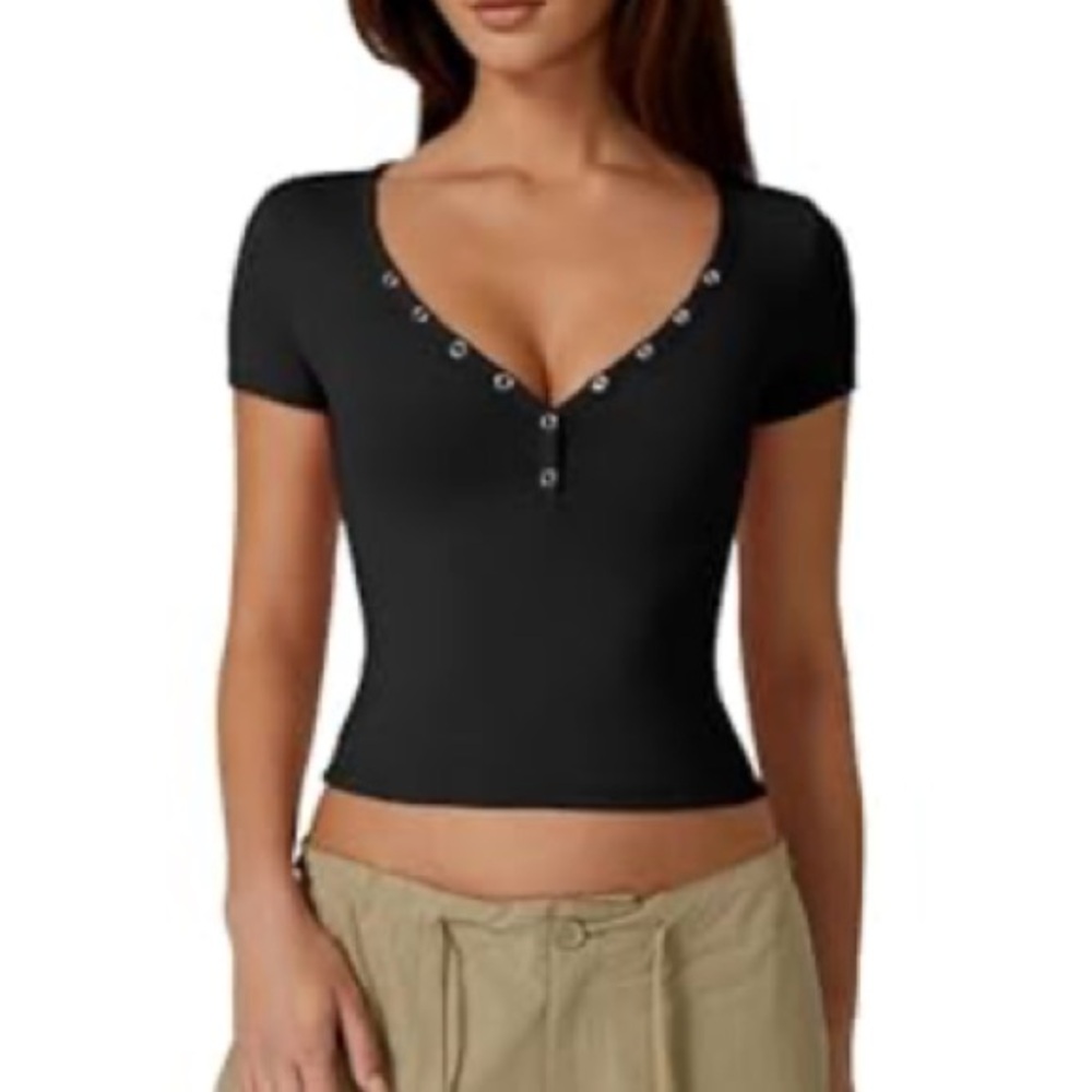 Amazon Henley Short Sleeve Top